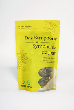 Day Symphony organic energy tea — yerba mate and spearmint blend by Earthly Herbs, 24 pyramid sachets