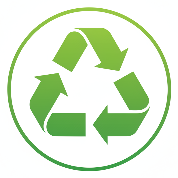 generate a recyclable logo for me. circular. no text. white background.