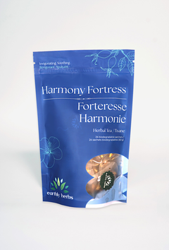 Harmony Fortress organic immunity tea — elderberry, echinacea and rosehips blend by Earthly Herbs, 24 pyramid sachets