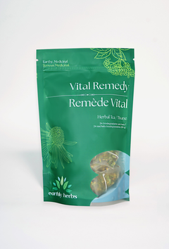 Vital Remedy organic immunity tea — elderberry, echinacea and moringa blend by Earthly Herbs, 24 pyramid sachets